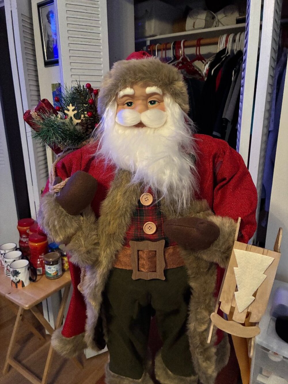 Brand New 3' Santa with presents and sled  Home Accents
